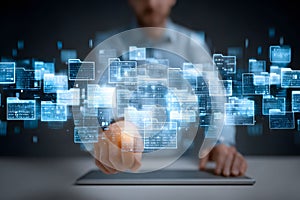 Digital Interface with Data Files and Virtual Touch Interaction for Technology Design Generative AI