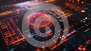 Digital interface displaying advanced data analytics and information stream