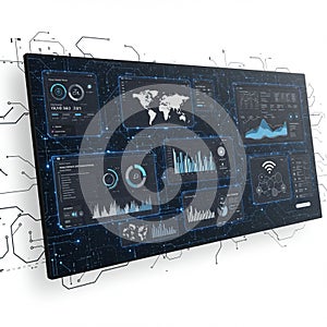 A digital interface displaying various analytical data visualizations. The dashboard