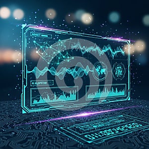 Digital interface displaying various data visualizations including