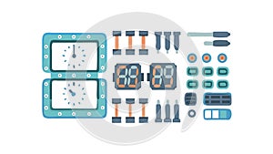 Digital Interface Elements, Modern Tech UI Vector Set, vector design Generative AI