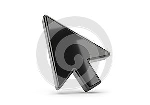 Digital interface pointer icon black 3d computer cursor symbol