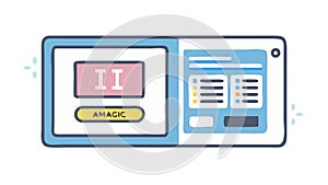 Digital Interface Screen with Data and Controls, vector design Generative AI