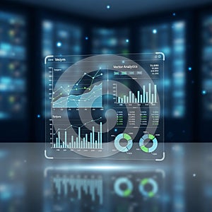 Digital interface with transparent screen displaying various