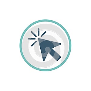 Digital interface web click cursor pointing action icon illustration