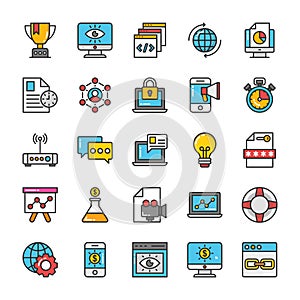 Digital and Internet Marketing Vector Icons Set 2