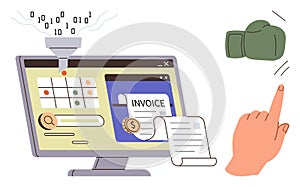 Digital Invoice Management with Data Processing and User Interaction