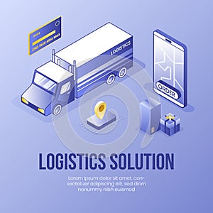 Digital isometric design concept set of logistics solution service app 3d icons.Isometric business finance symbols-bank card,