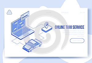 Digital isometric design concept set of online taxi booking service app 3d icons.Isometric business finance symbols-bank card,taxi
