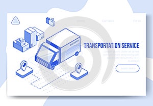 Digital isometric design concept set of transportation service app 3d icons.Business finance symbols-isometrics car