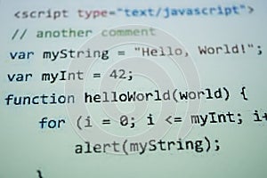 Digital java code text. Computer software code concept.