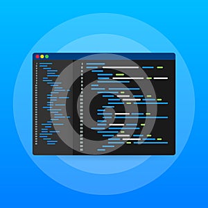 Digital java code text. Computer software coding vector concept. Programming coding script java, digital program code on screen