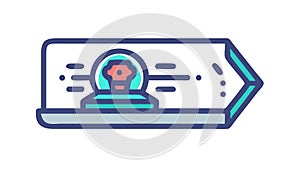 Digital Journey Progress Tracking Icon, vector design Generative AI