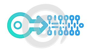 Digital Key Binary Code Icon, Encryption, Access, Cybersecurity, vector design Generative AI
