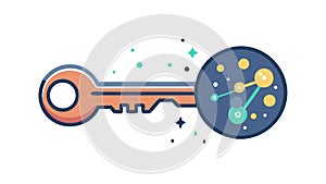 Digital Key with Circuitry for Cybersecurity and Access Control, vector design Generative AI