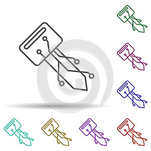 Digital key multi color icon. Simple thin line, outline vector of bitcoin blockchain icons for ui and ux, website or mobile