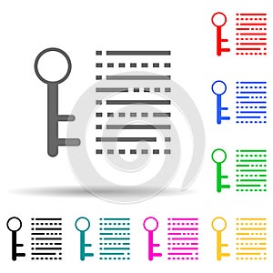 digital key multi color style icon. Simple glyph, flat vector of cyber security icons for ui and ux, website or mobile application