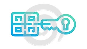 Digital Key QR Code Access Icon, vector design Generative AI