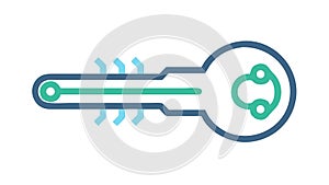 Digital Key Secure Access, Cyber Security Icon, vector design Generative AI