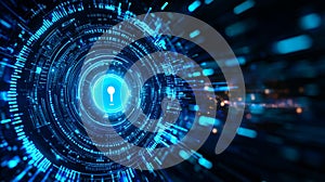 Digital Key Security System Futuristic technology data protection online security network access digital keyhole