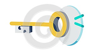 Digital Key: Unlocking Data and Information Flow, vector design Generative AI