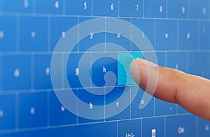 Digital keyboard on touch screen