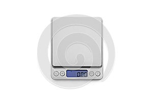 Digital Kitchen Scale with Steel Surface and Blue LCD Display