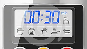 Digital kitchen timer display showing countdown