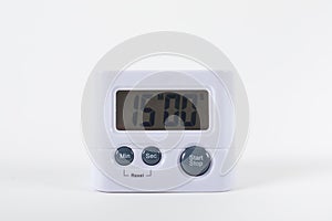 Digital kitchen timer in white background