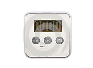 Digital kitchen timer on white background