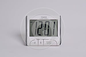 Digital kitchen timer on white background