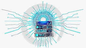 Digital Knowledge: Books Illuminated by Circuitry - Data and Learning Concept Art