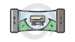 Digital Landscape Display: Virtual Environment UI Design, vector design Generative AI
