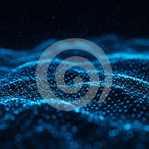 A digital landscape featuring an abstract network of interconnected