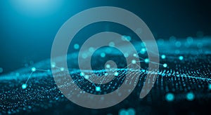 A digital landscape featuring interconnected nodes and lines, resembling a neural