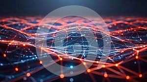 Abstract Network Connections: Data Flow Visualization on a Dark Background