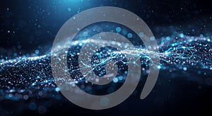 A digital landscape showcasing a network of interconnected nodes and lines,