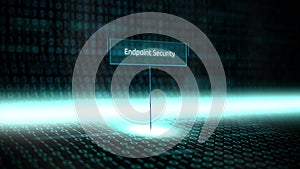 Digital landscape software defined typography with futuristic binary code - Endpoint Security