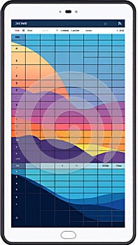 Digital Landscape UI on a Modern Tablet Screen