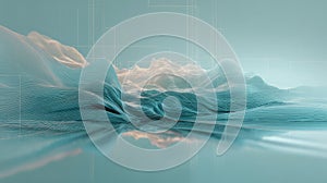 Digital landscape visualizing data flow and virtual topography