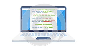 Digital Laptop Screen Showing Programming Code, vector design Generative AI