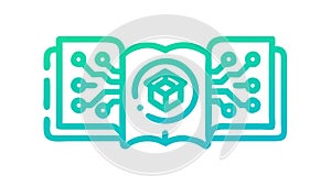 Digital Learning Book Icon, E-Book Technology, vector design Generative AI