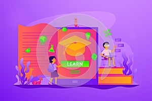 Digital learning concept vector illustration.