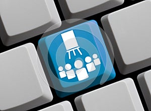 Digital Learning - E-Learning, Webinar or Virtual Classroom concept on keyboard