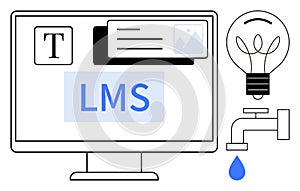 Digital Learning Management System Concept with Creative Elements and Tools for E-Learning