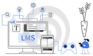 Digital Learning Management System Features with Interactive Tools and Gamification
