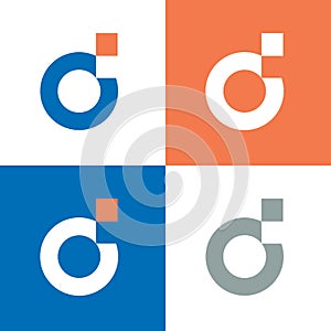 Digital letter d logo template, d  letter pixel logo design - Vector