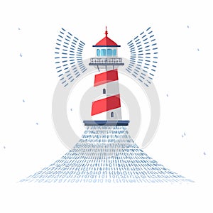 Digital Lighthouse Guiding with Binary Code Data