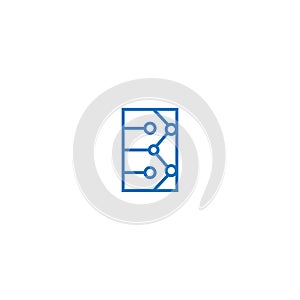 digital line logo design template electronics vector illustration