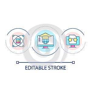 Digital literacy loop concept icon